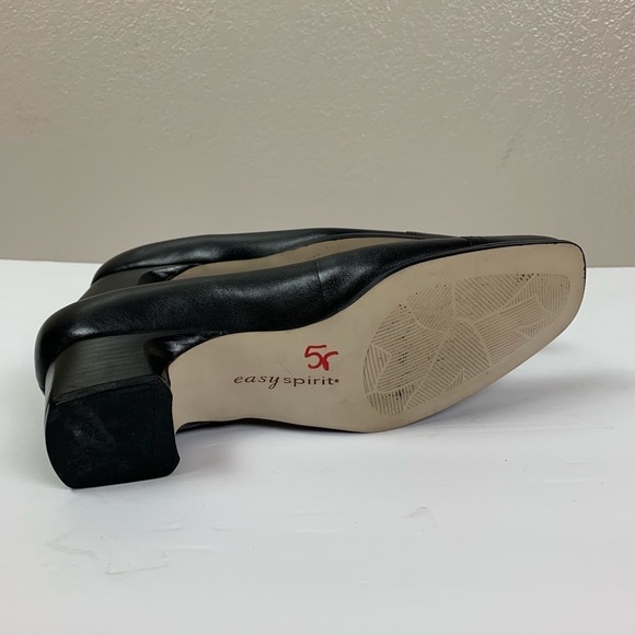 Easy Spirit Black Leather Square Toe Career Shoes - Picture 8 of 9